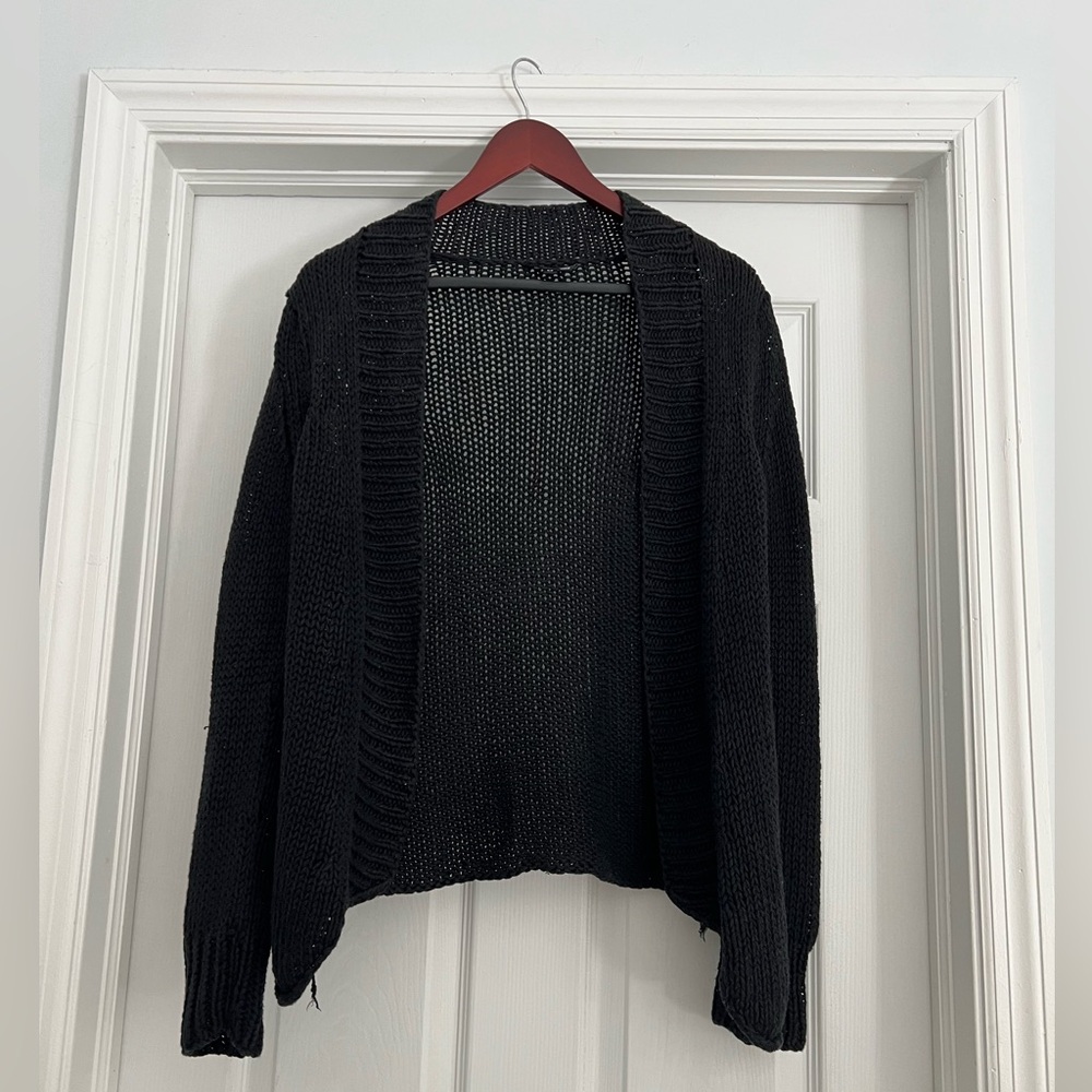 THEORY Small Black Open Knit (Malaga) cotton/linen with belt loops. Excellent.